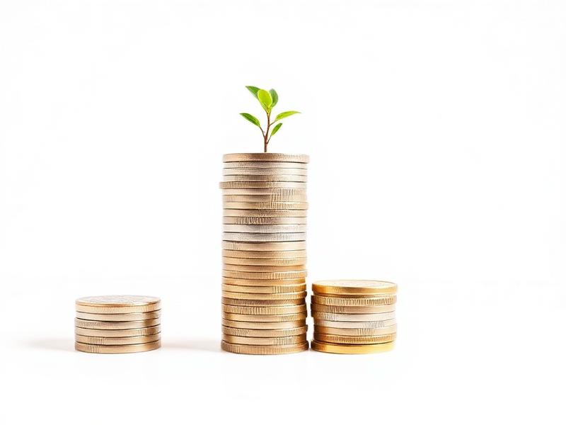 Rostoucí úspory znázorněné mincemi